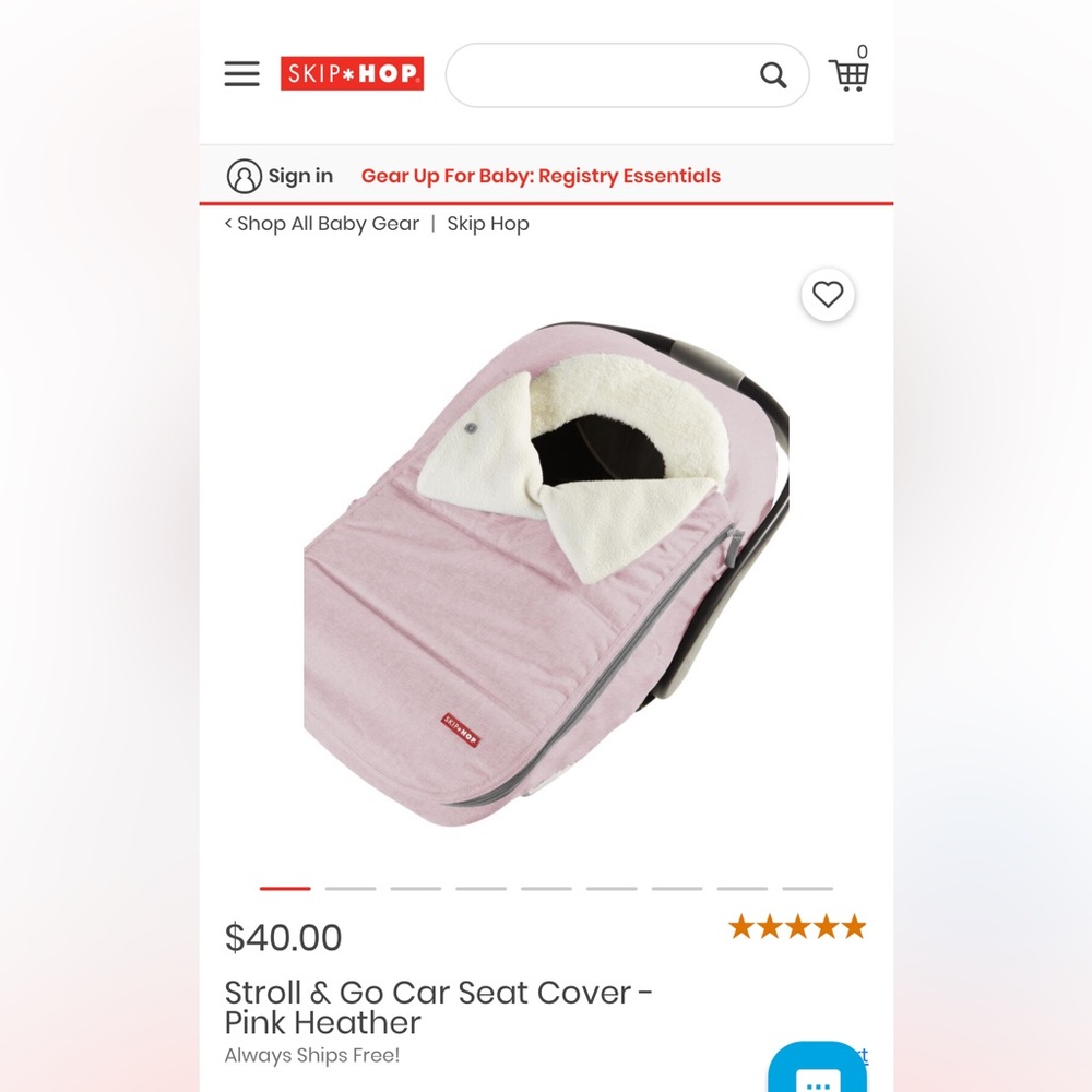 Skip Hop Stroll & Go Car Seat Cover in Pink Heather